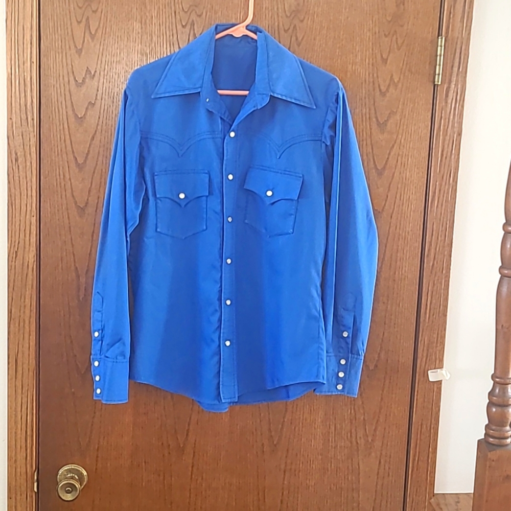 Mens Western Shirt Appr Size Large - 16; snap closures - Picture 2 of 4